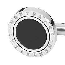Montblanc Cuff Links, round, steel, onyx
