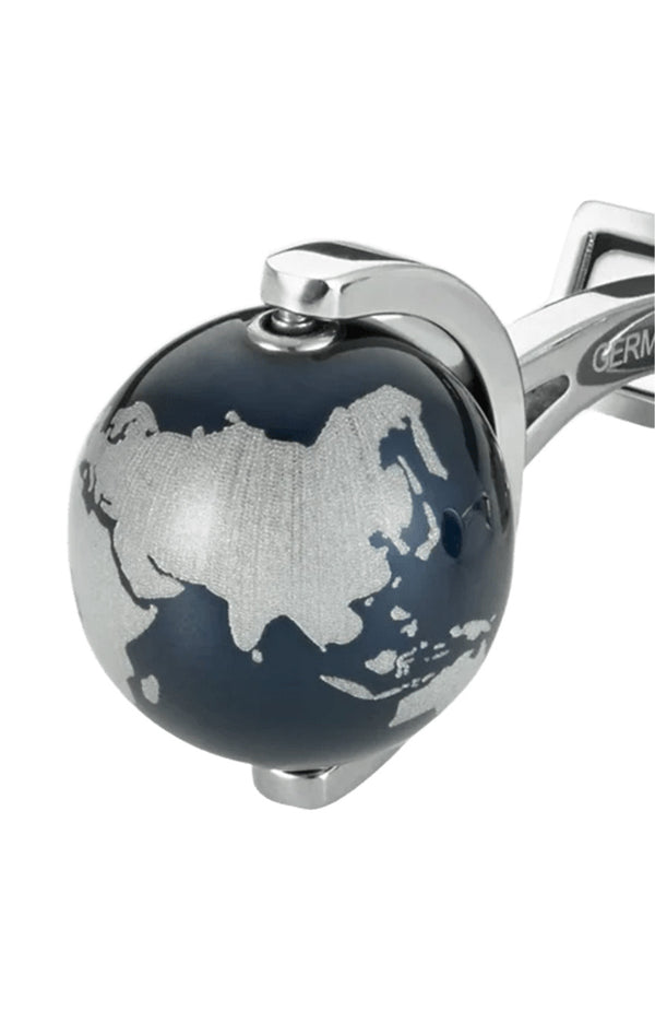 أزرار أكمام مونت بلانك من الفولاذ والألومنيوم باللون الأزرق