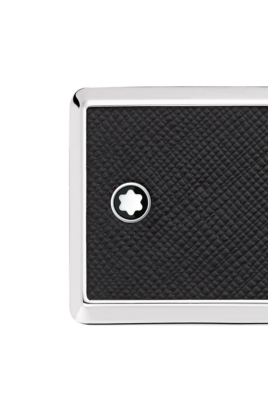 حزام جلدي مونت بلانك سافيانو أسود 30 مم