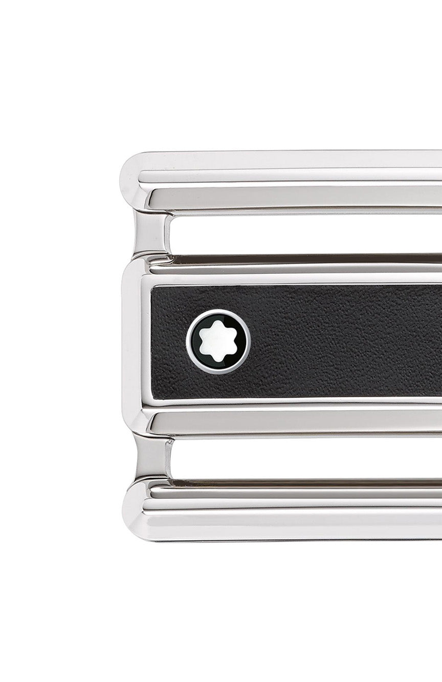 حزام جلدي قابل للعكس من مونت بلانك أسود/بني مقاس 30 مم مقطوع