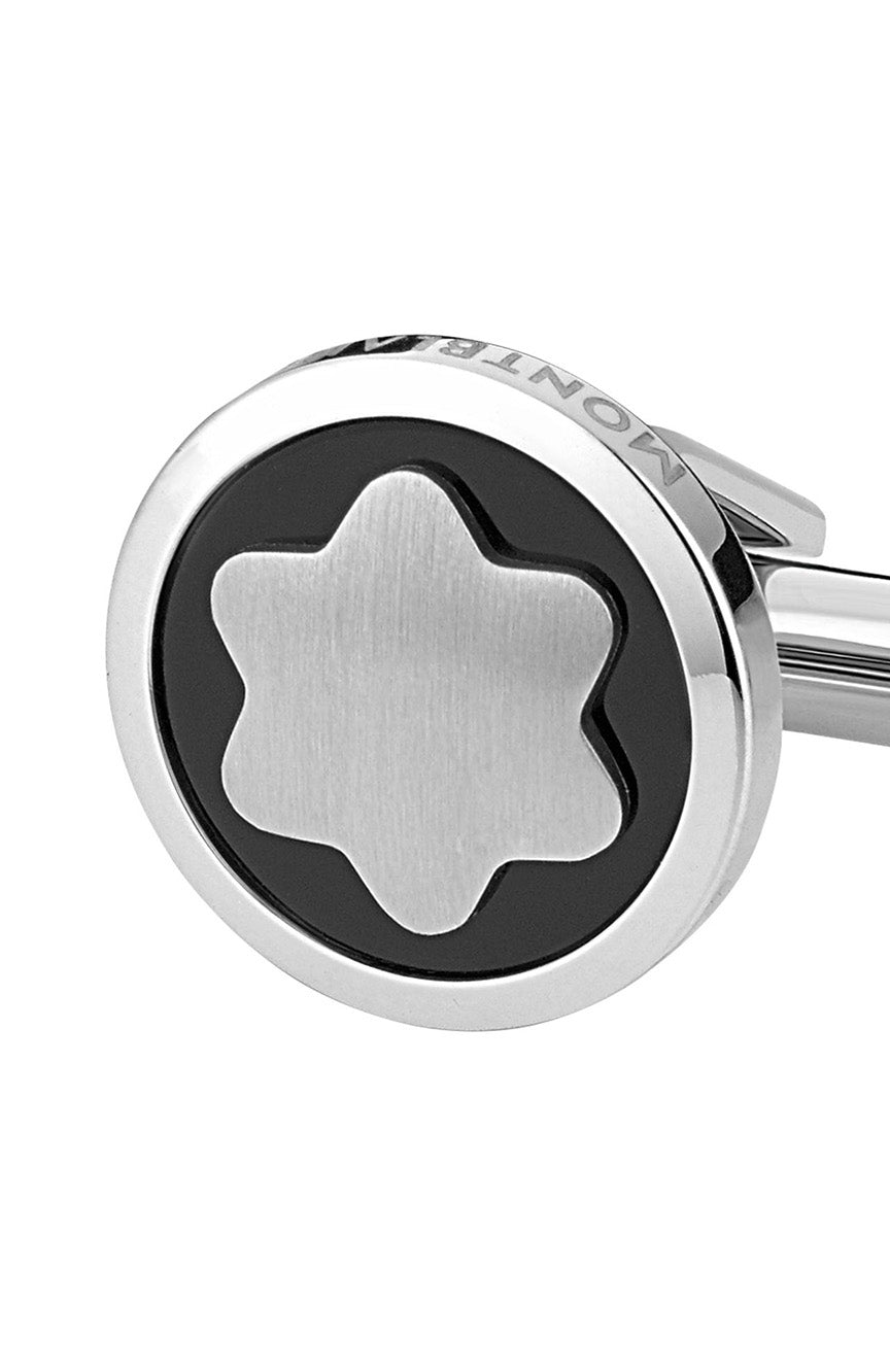 أزرار أكمام مونت بلانك دائرية من الفولاذ المقاوم للصدأ