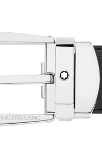 حزام جلدي من مونت بلانك ترابيز أسود 30 مم