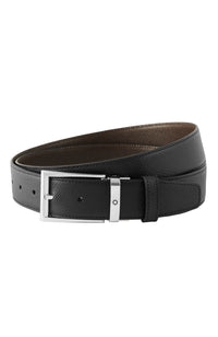 حزام جلدي قابل للعكس من مونت بلانك أسود/بني مقاس 35 مم