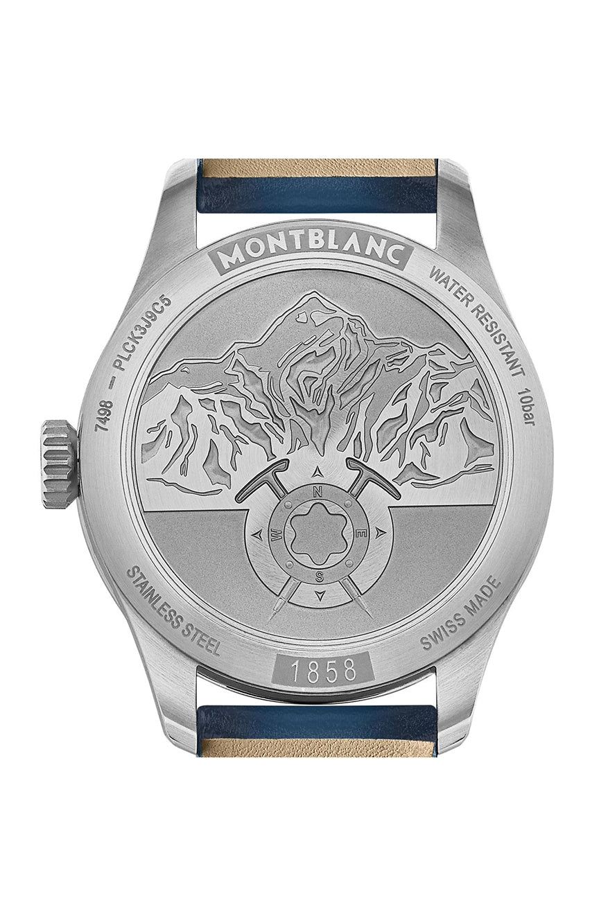 ساعة مونت بلانك 1858 أوتوماتيكية بمينا زرقاء