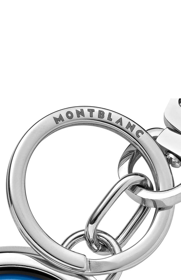 Montblanc Meisterstuck Spinning Emblem Key Fob Blue Gray