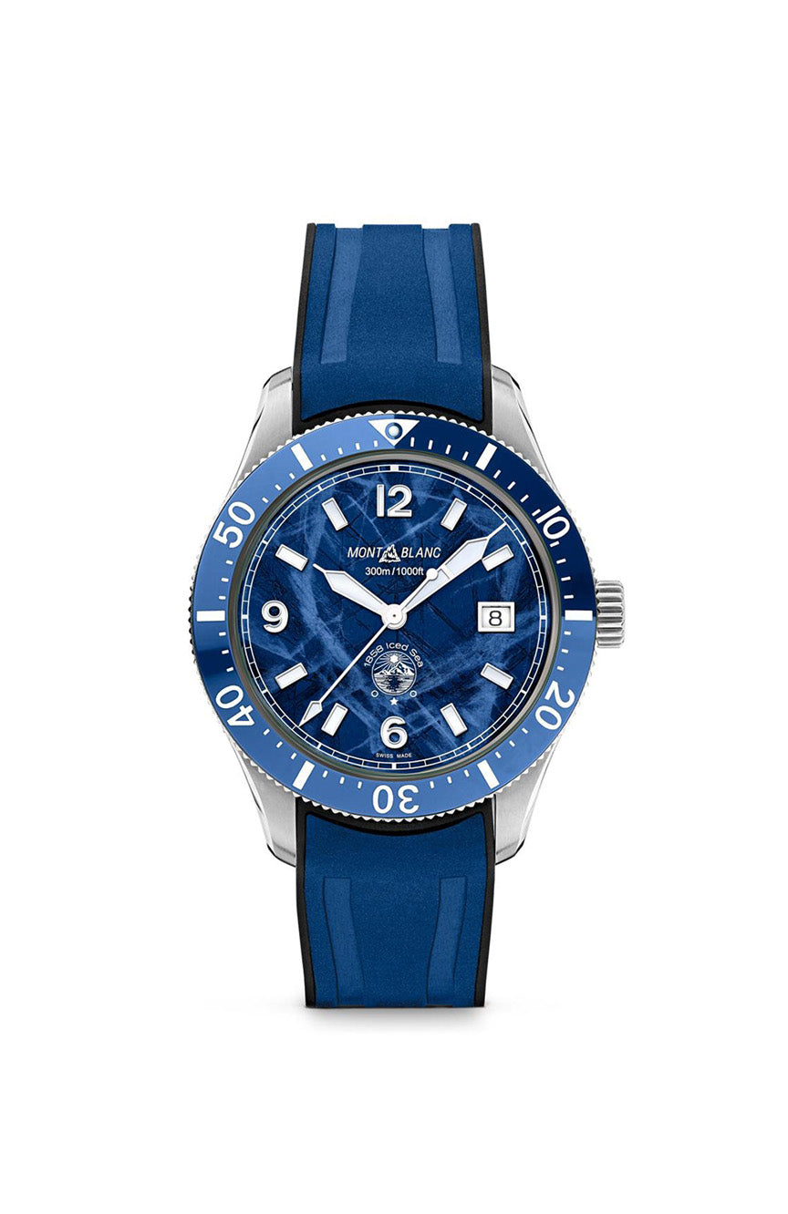ساعة مونت بلانك 1858 آيسد سي أوتوماتيكية بمينا زرقاء وتاريخ
