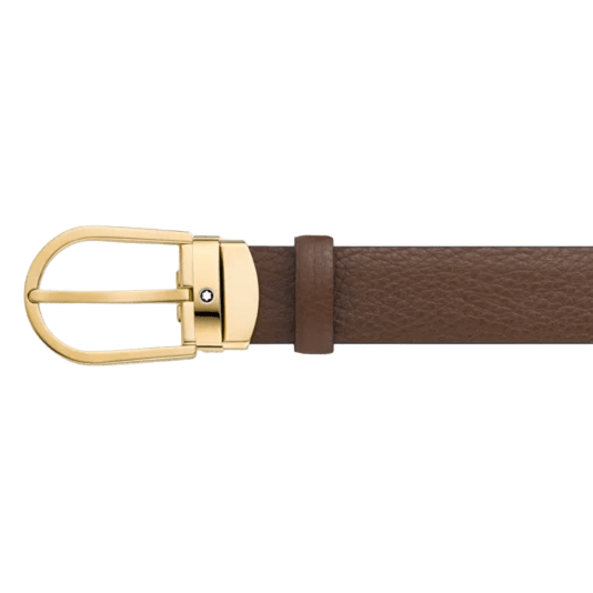 Montblanc Horseshoe buckle brown 30 mm leather belt