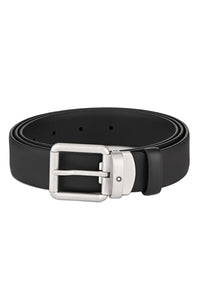 حزام جلدي مونت بلانك أسود مقاس 30 مم