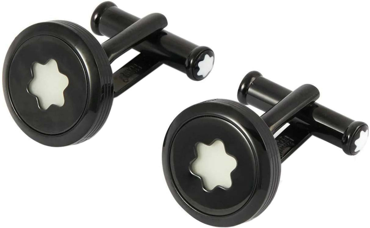 أزرار أكمام مون بلان ستارووكر بلاك كوزموس باللون الأسود