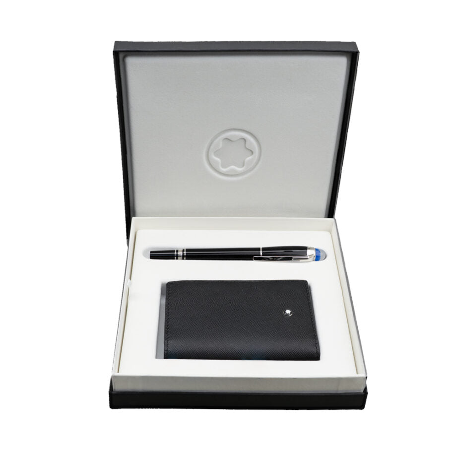 مجموعة مونت بلانك مع قلم Starwalker Fine Liner وحامل بطاقات العمل Montblanc Sartorial