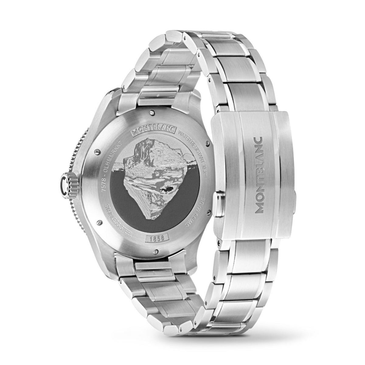 ساعة مونت بلانك 1858 آيسد سي أوتوماتيكية بمينا رمادية وتاريخ