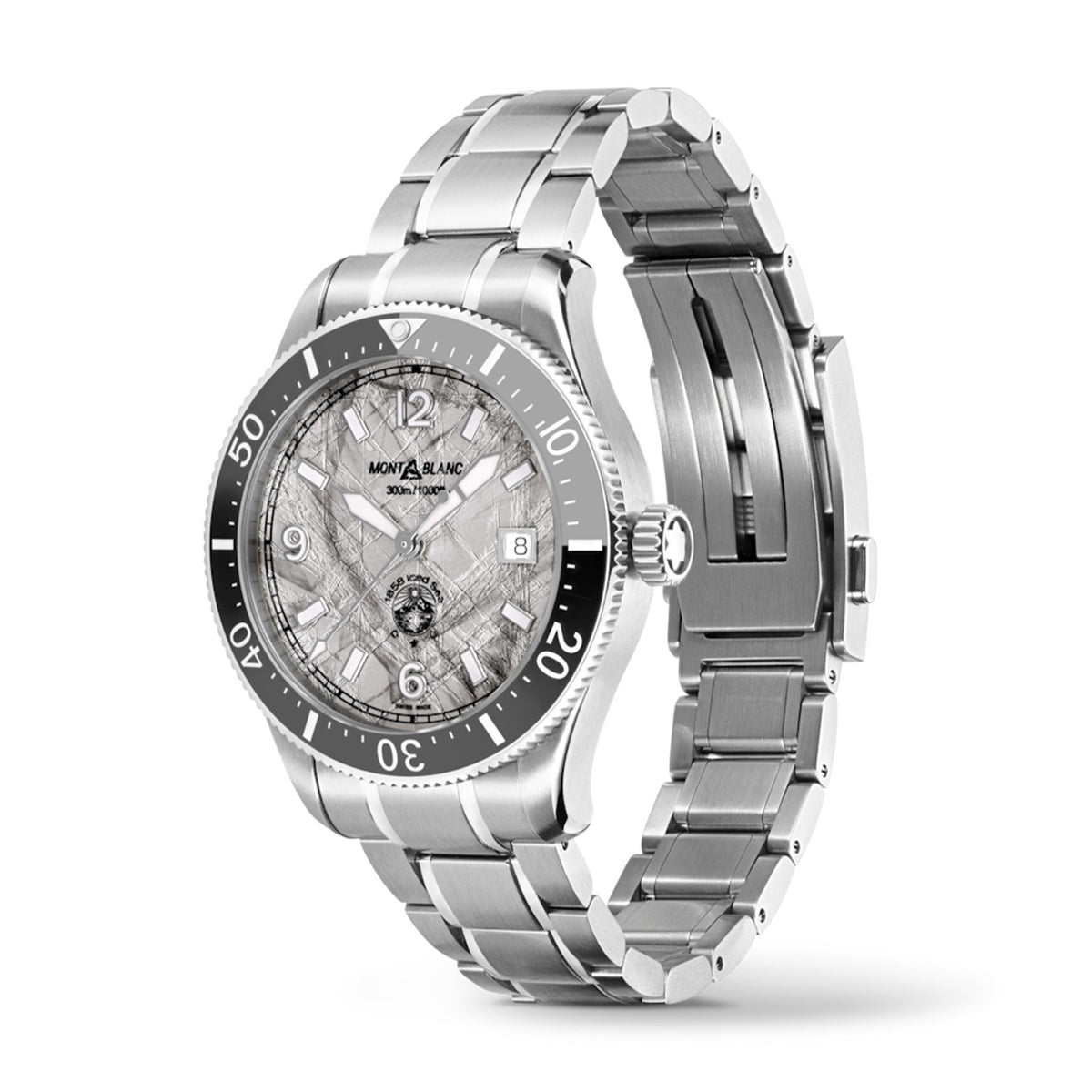 ساعة مونت بلانك 1858 آيسد سي أوتوماتيكية بمينا رمادية وتاريخ