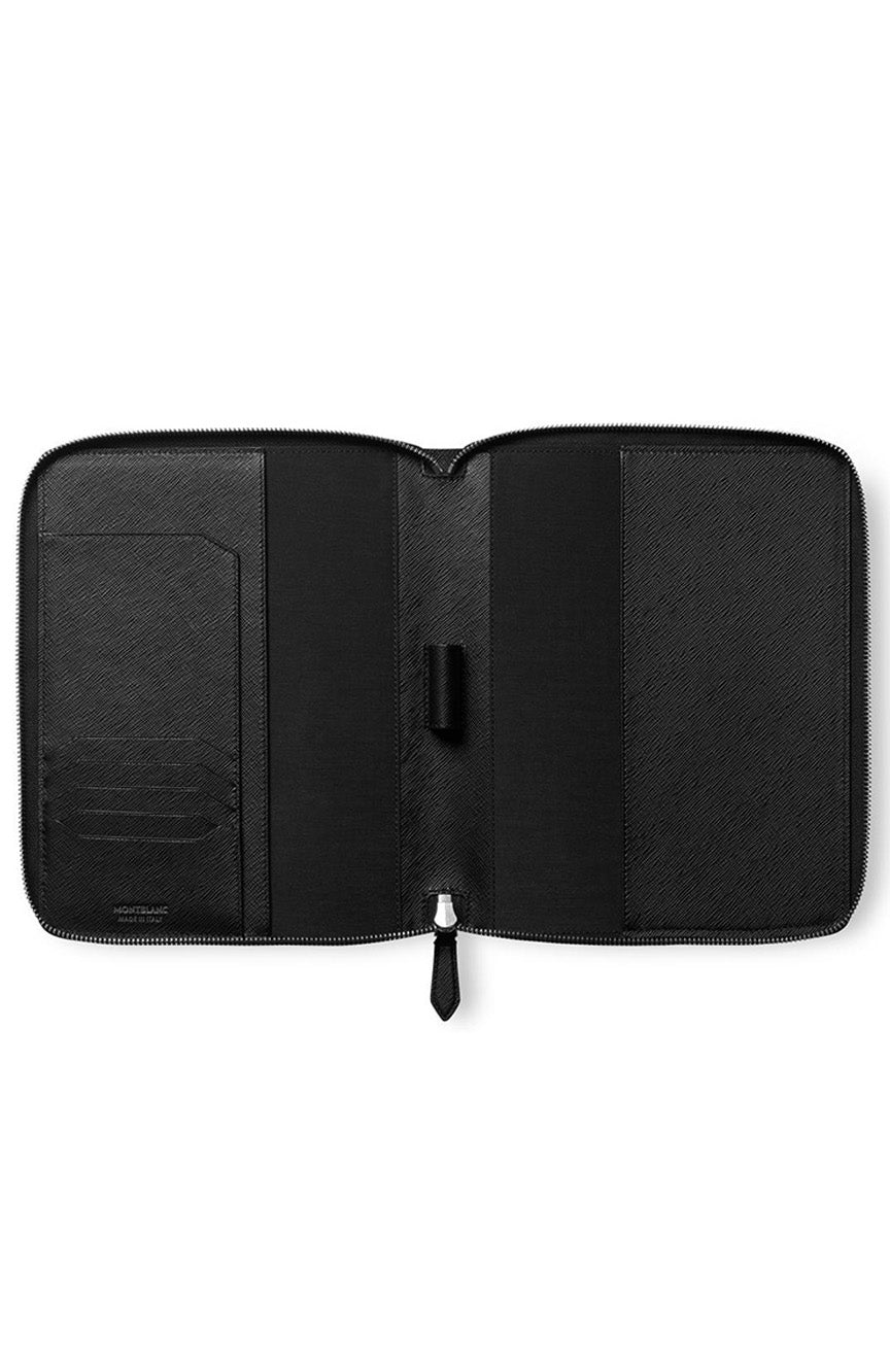 مجموعة حامل دفتر ملاحظات Montblanc Sartorial المزود بسحاب باللون الأسود
