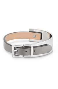 Montblanc Bracelet Steel and Grey Leather