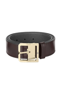 حزام جلدي قابل للعكس من مونت بلانك بني داكن/رمادي مقاس 40 مم