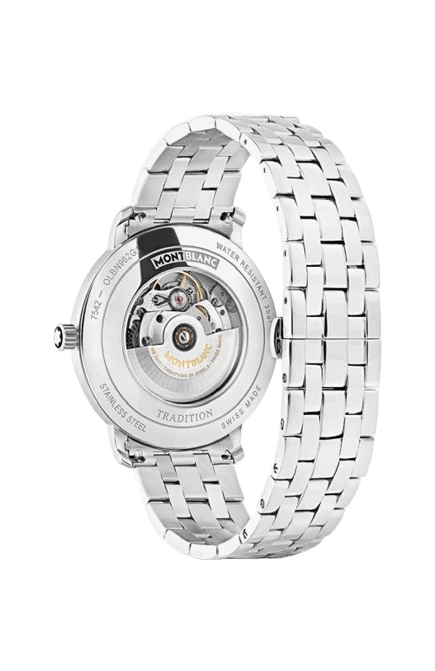 ساعة مونت بلانك للسيدات تراديشن أوتوماتيكية بمينا زرقاء