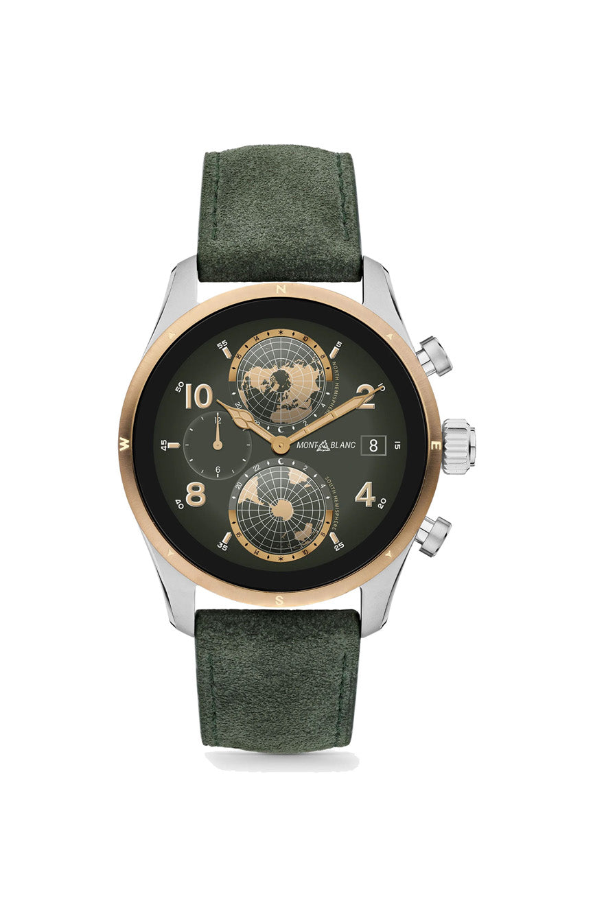 ساعة مونت بلانك ساميت 3 الذكية بمينا تيتانيوم ثنائية اللون باللون الأخضر