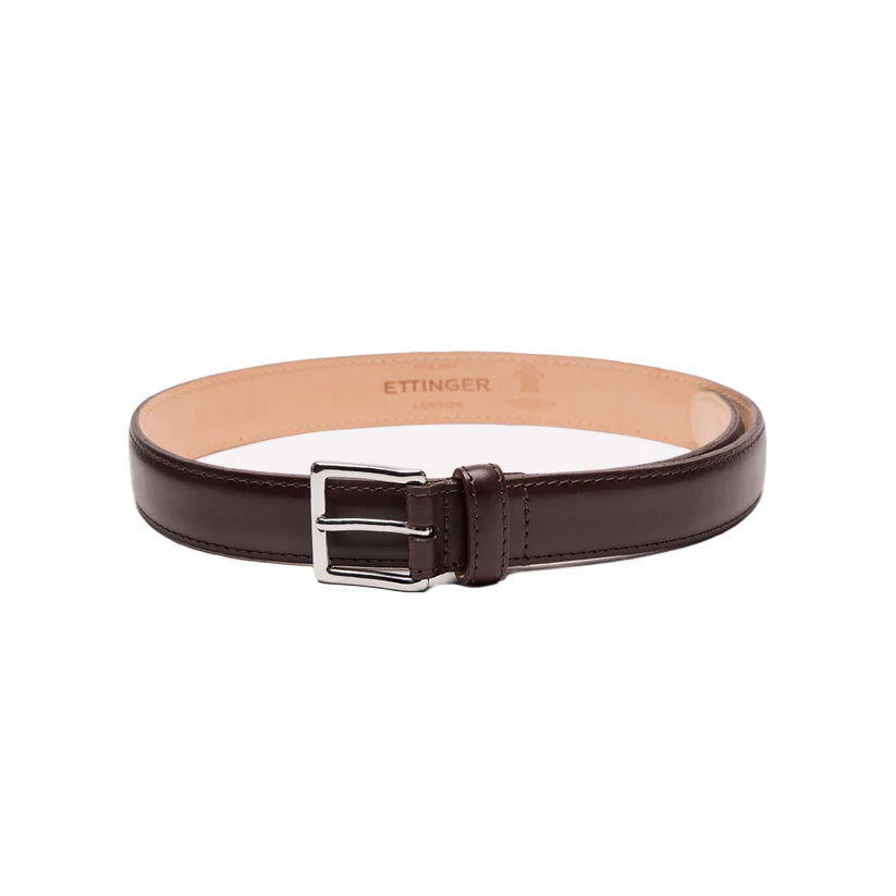 Ettinger Mens Waxy Leather Belt 35Mm 95Cm Dark Brown