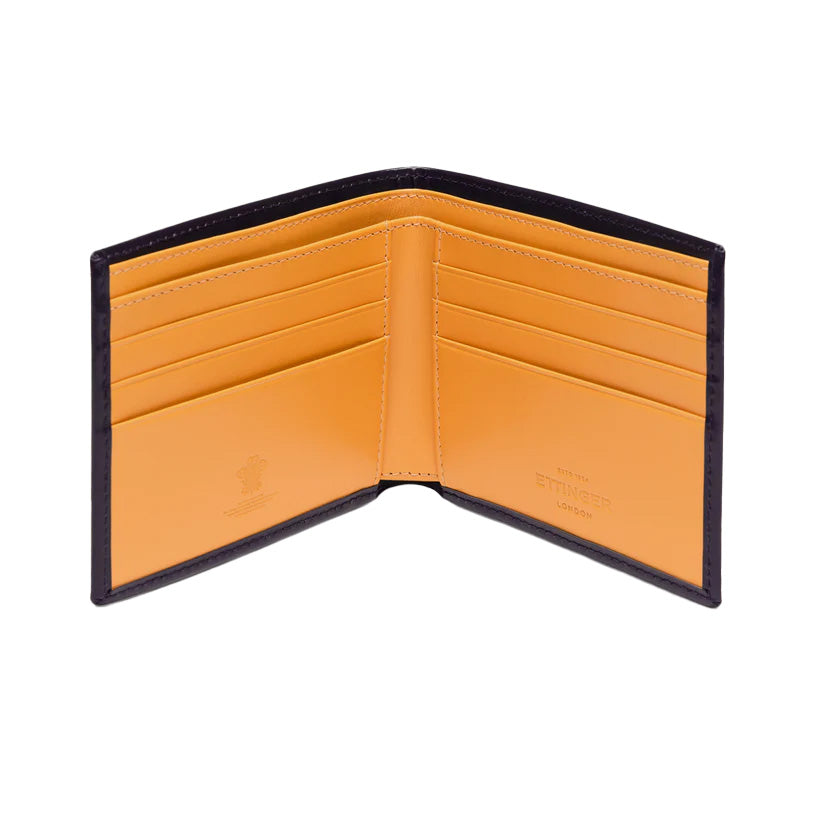 Ettinger Bridle اخفاء المحفظة طي W. 6 ج/ج البحرية/لندن تان