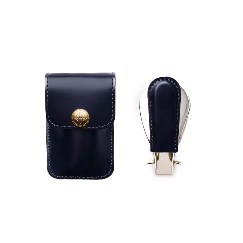 Ettinger Bridle Hide Travel Shoe Horn Navy/Silver