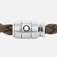 Montblanc Bracelet Steel 3 rings Meisterstuck collection in mastic leather