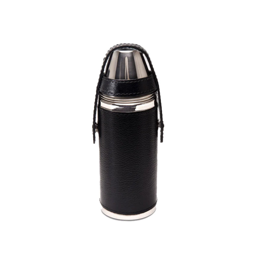 Ettinger Capra 8Oz Hunter Flask With 4 Cups Black
