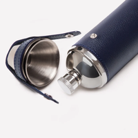 Ettinger Capra 8Oz Hunter Flask With 4 Cups Marine Blue