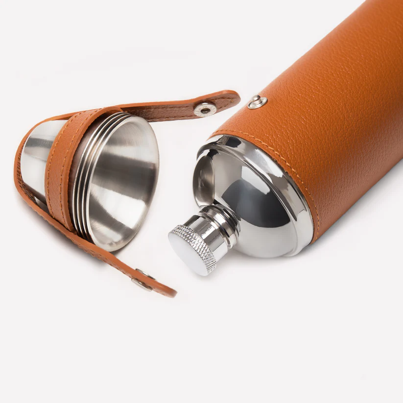 Ettinger Capra 8Oz Hunter Flask With 4 Cups Tan