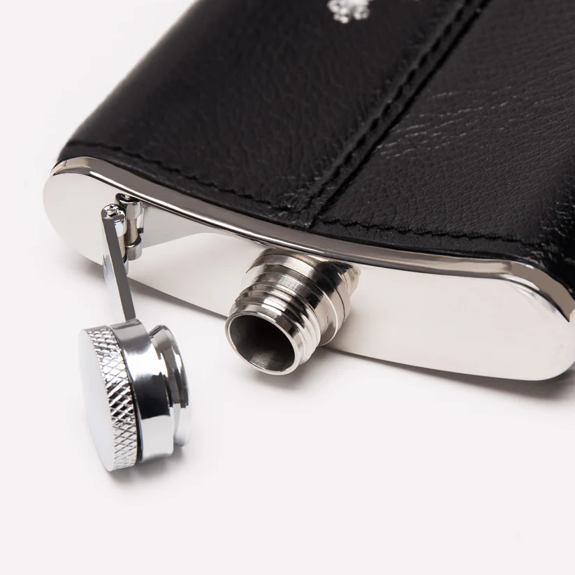 Ettinger Capra 4Oz Captive Top Flask W. Funnel Black