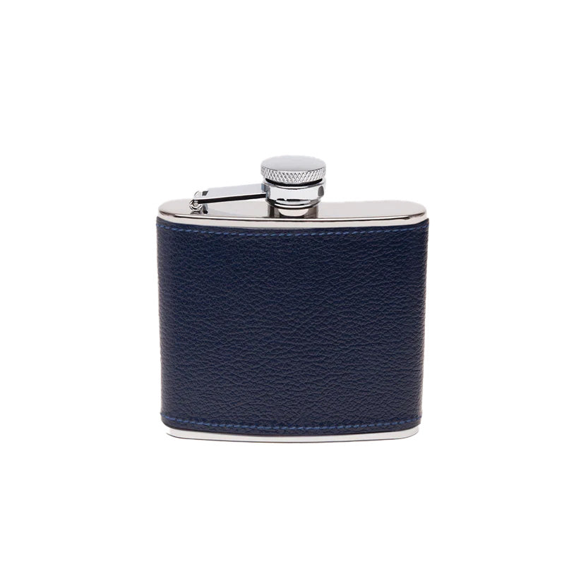 Ettinger Capra 4Oz Captive Top Hip Flask Marine Blue