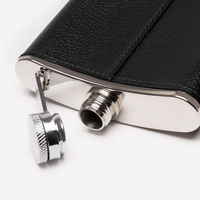 Ettinger Capra 6Oz Captive Top Flask W. Funnel Black