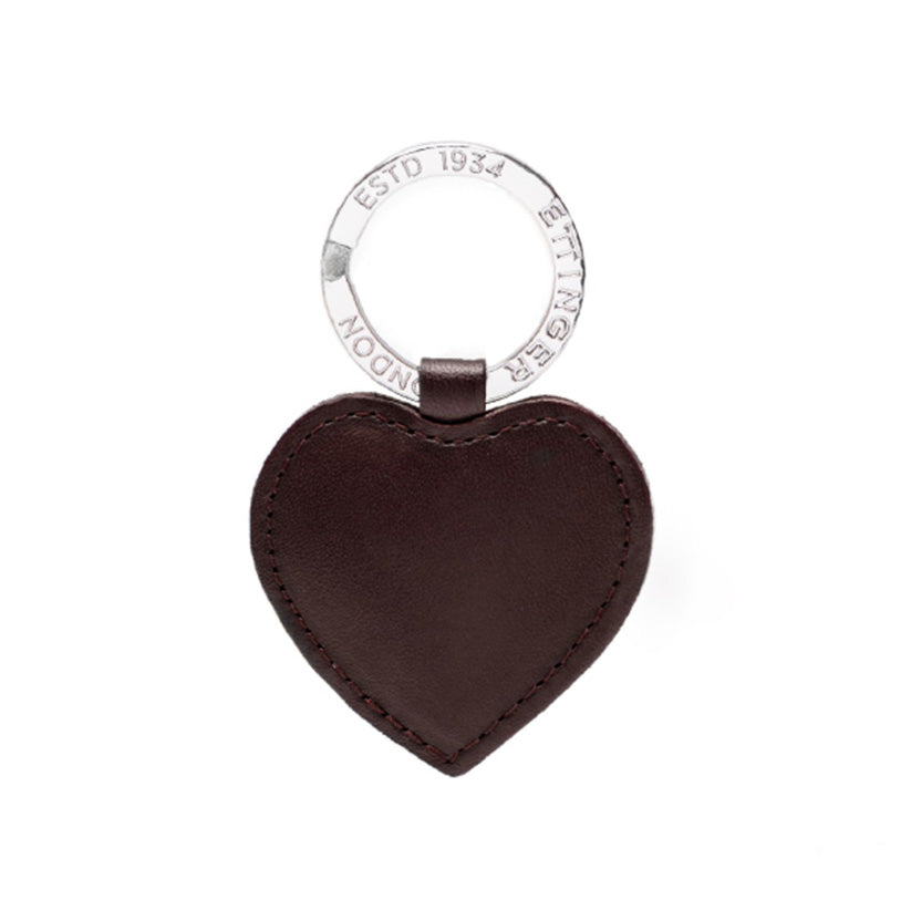 Ettinger Lifestyle Heart Key Fob Chestnut/Silver