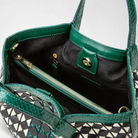 Serapian Mini Secret Mosaico /Elaphe Blk/Offwh/Emerald