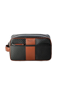 Serapian Wash Bag Stepan 72 Black/Cuoio