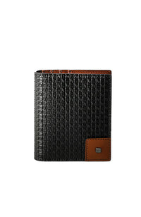 Serapian  Foldable Card Case Stepan 72 Black/Cuoio