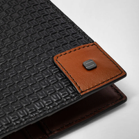 Serapian  Foldable Card Case Stepan 72 Black/Cuoio