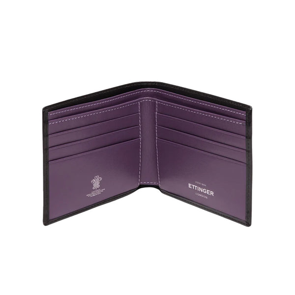 Ettinger Sterling Billfold Wallet W. 6 C/C Black/Purple