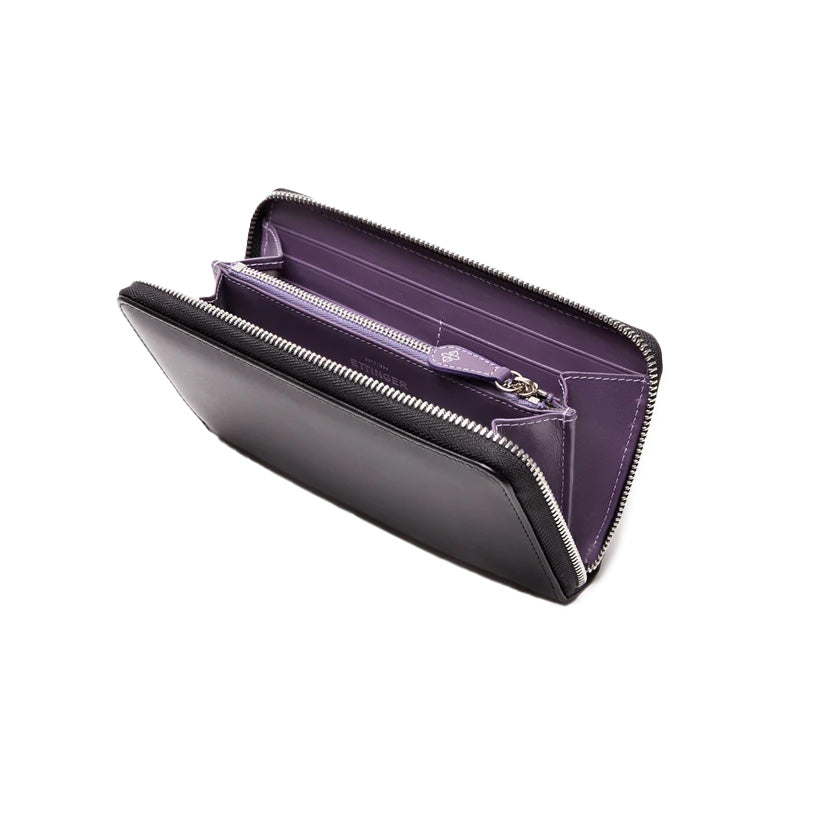 Ettinger Sterling Large Zip-Around Purse Black/Purple