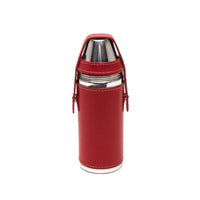 Ettinger Sterling 8Oz Hunters Flask With 4 Cups Red