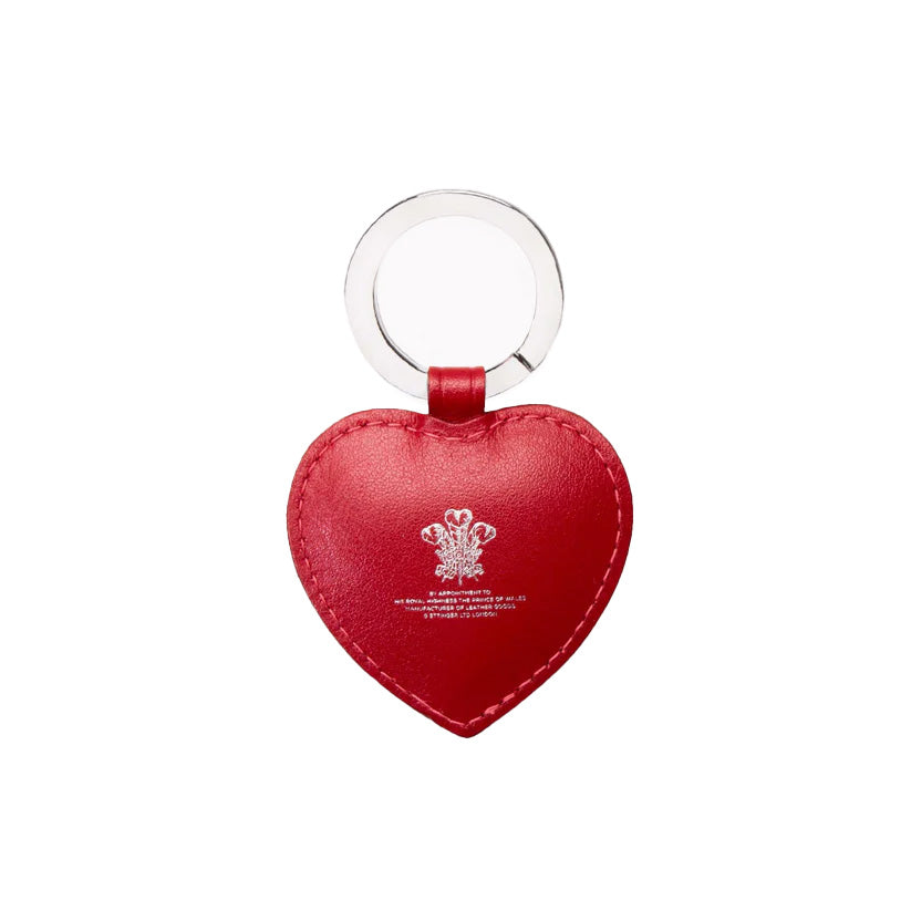 Ettinger Sterling Heart Key Fob Red