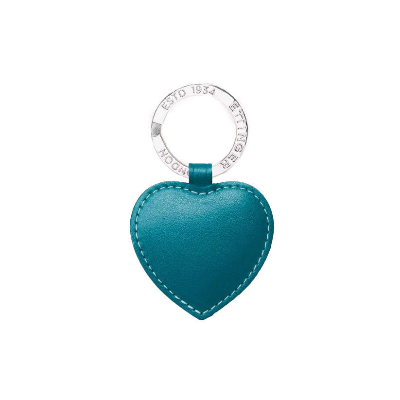 Ettinger Sterling Heart Key Fob Turquoise