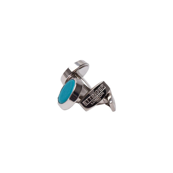Ettinger Sterling Round Cufflinks Turquoise