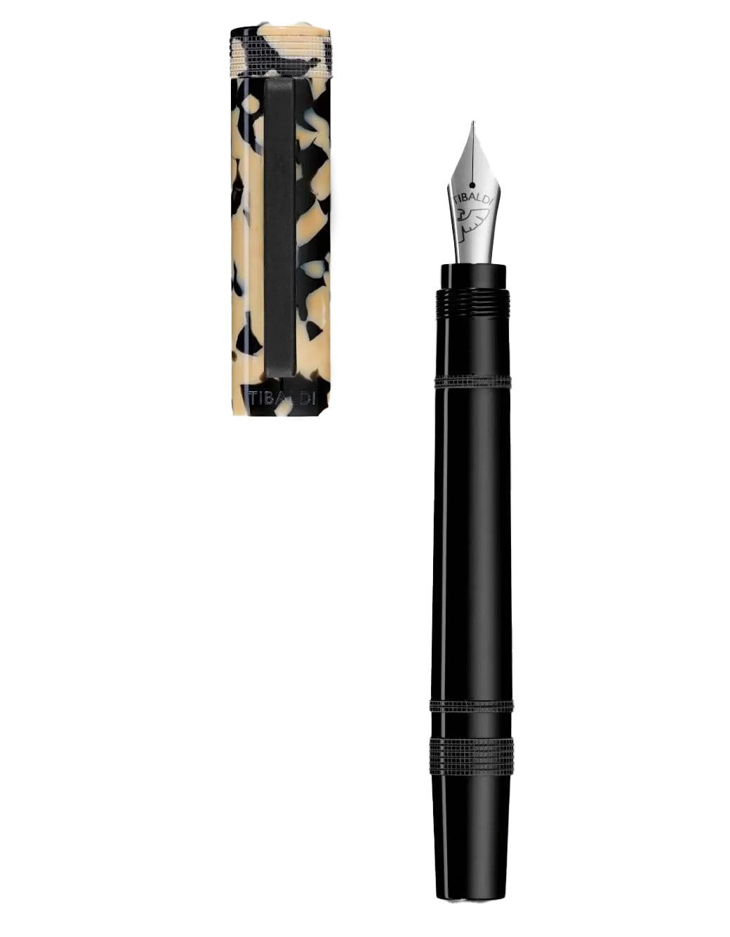 Tibaldi Tortoise Beige Resin Fountain Pen With A Rubber Clip