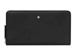 محفظة Montblanc Meisterstuck Selection الناعمة 12cc بسحاب حولها باللون الأسود