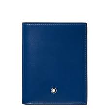 محفظة مون بلان ميسترستوك كومباكت 6 سي سي باللون الأزرق