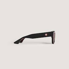Montblanc Rectangular Sunglasses With Black Acetate Frame