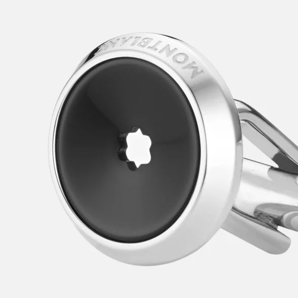 أزرار أكمام مونت بلانك دائرية من الراتينج الفولاذي